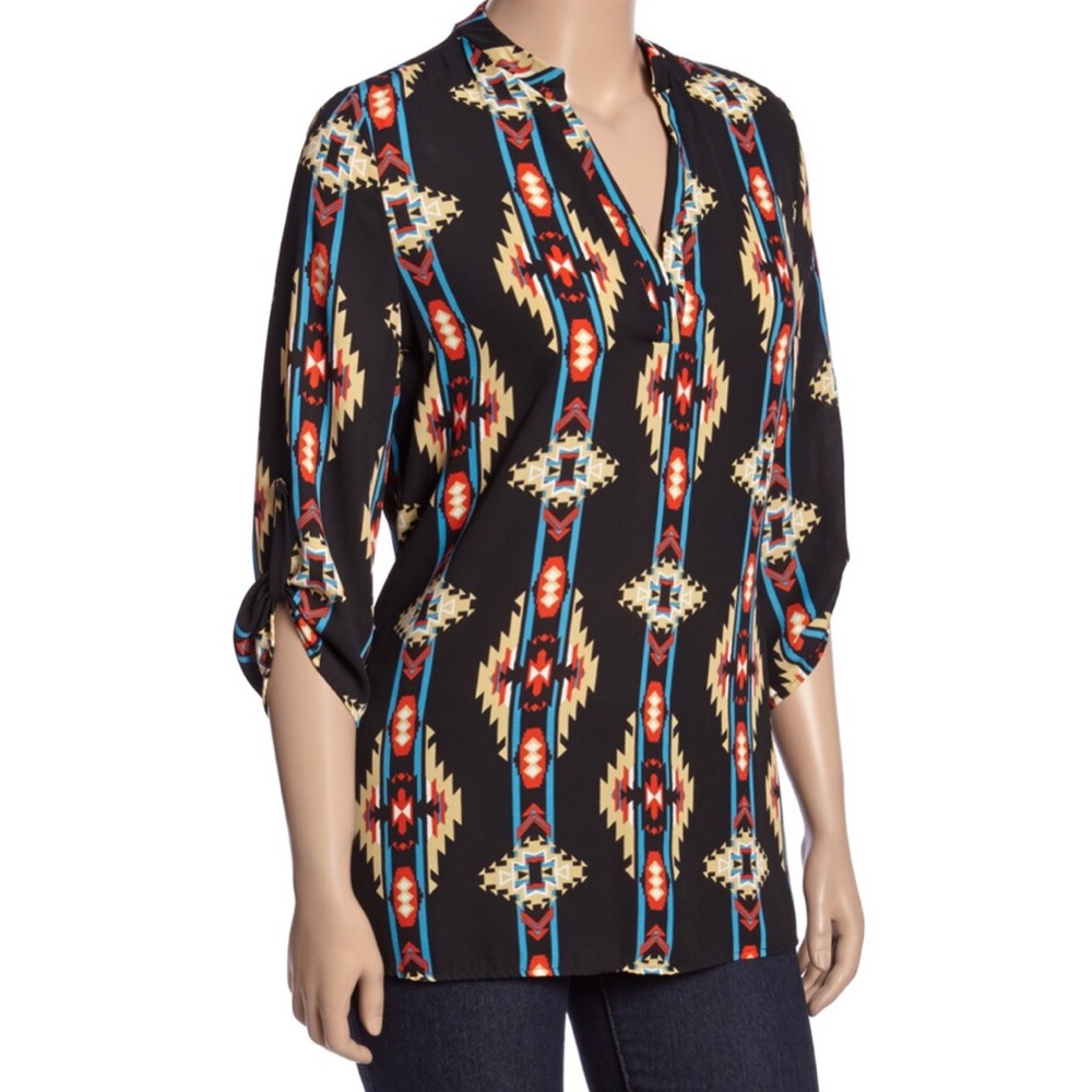 NEW Geometric Blouse 3x